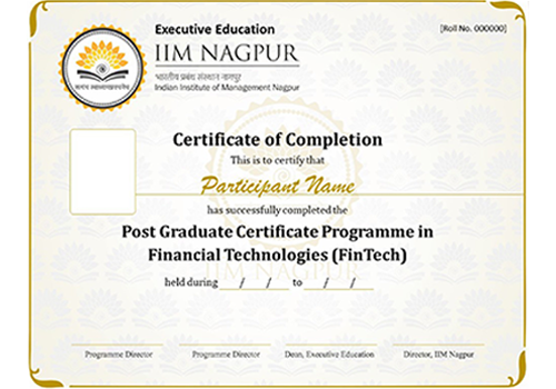 Certificate IIM Nagpur Fintech