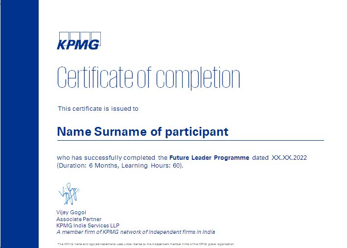 KPMG Certificate