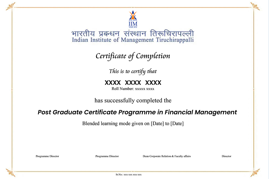 IIM Trichy FM Certificate