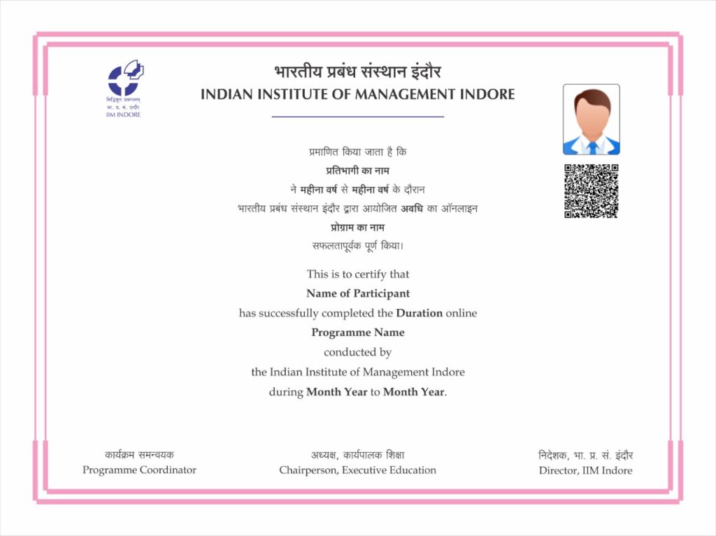 IIM Indore certificate