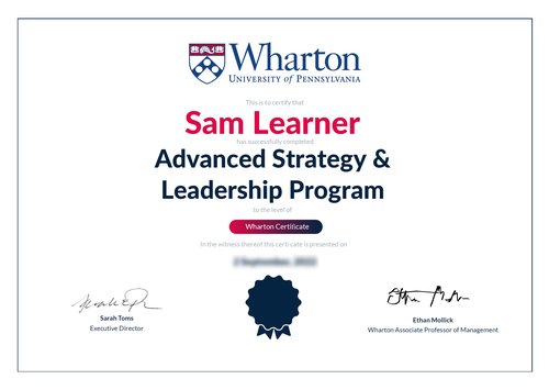 Advanced_Strategy_Leadership Program Certificate