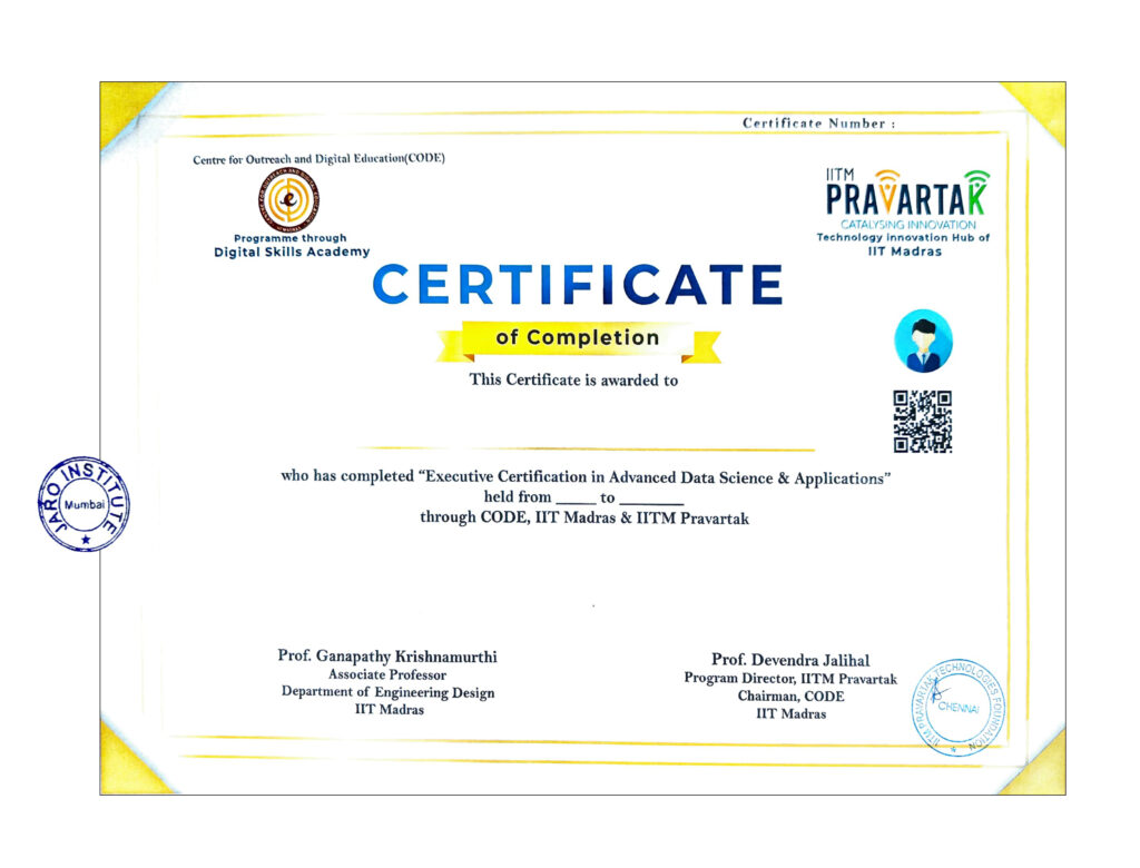 IIT Madras certificate