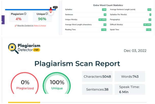 plagiarism checker Screenshot image