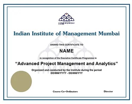 Certificate IIM mumbai APMA
