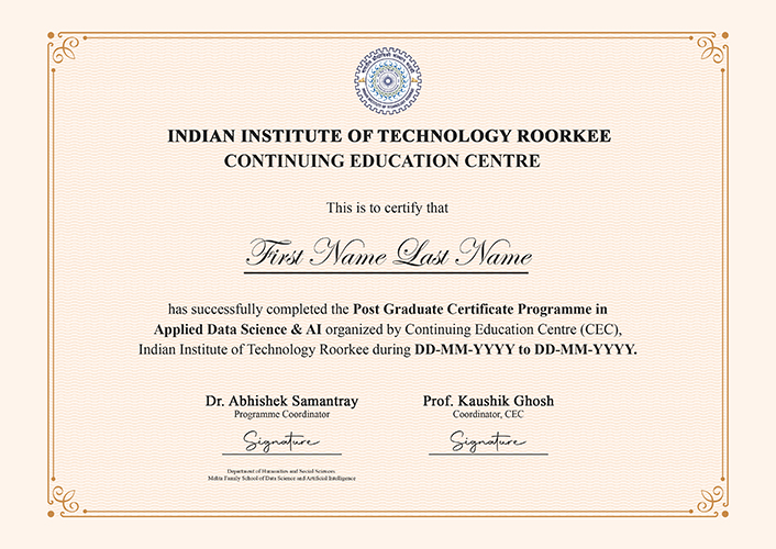 IIT Roorkee Certificate
