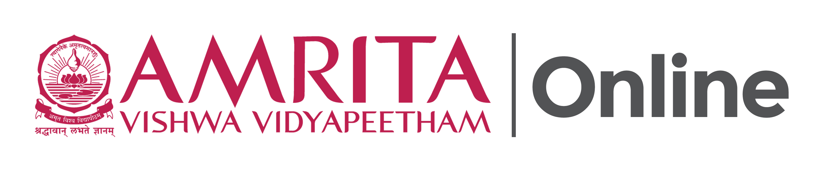 Amrita Online Logo red and grey