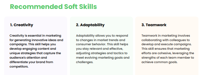 Marketing Recommended Soft Skills