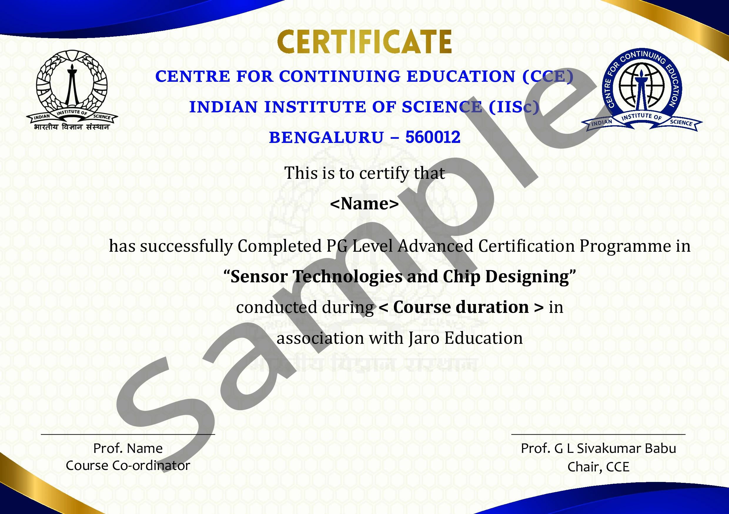 Certificate IISc STCD