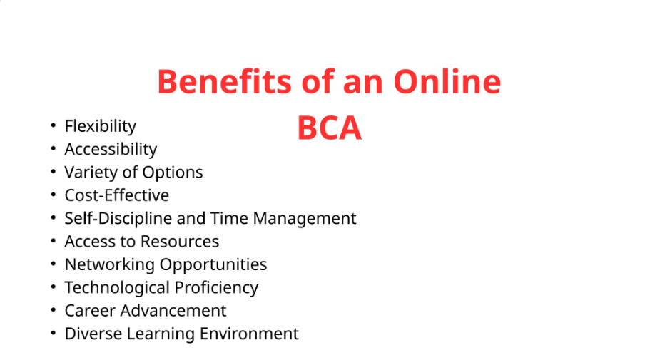 benefits of Online BCA