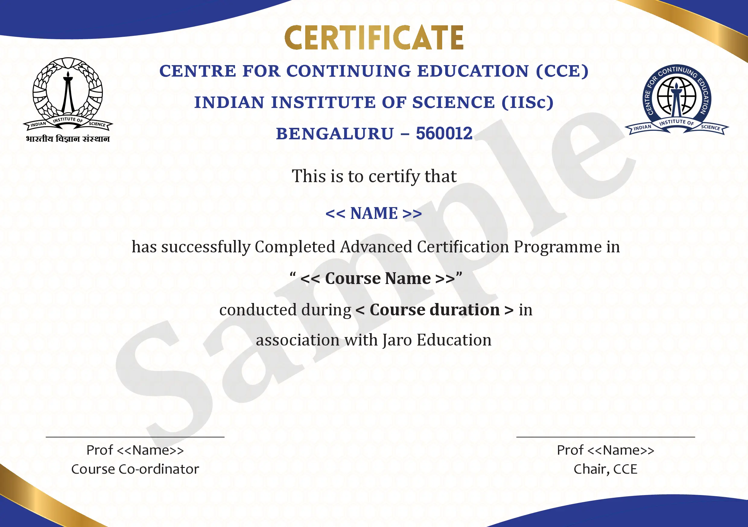 Certificate IISc STCD