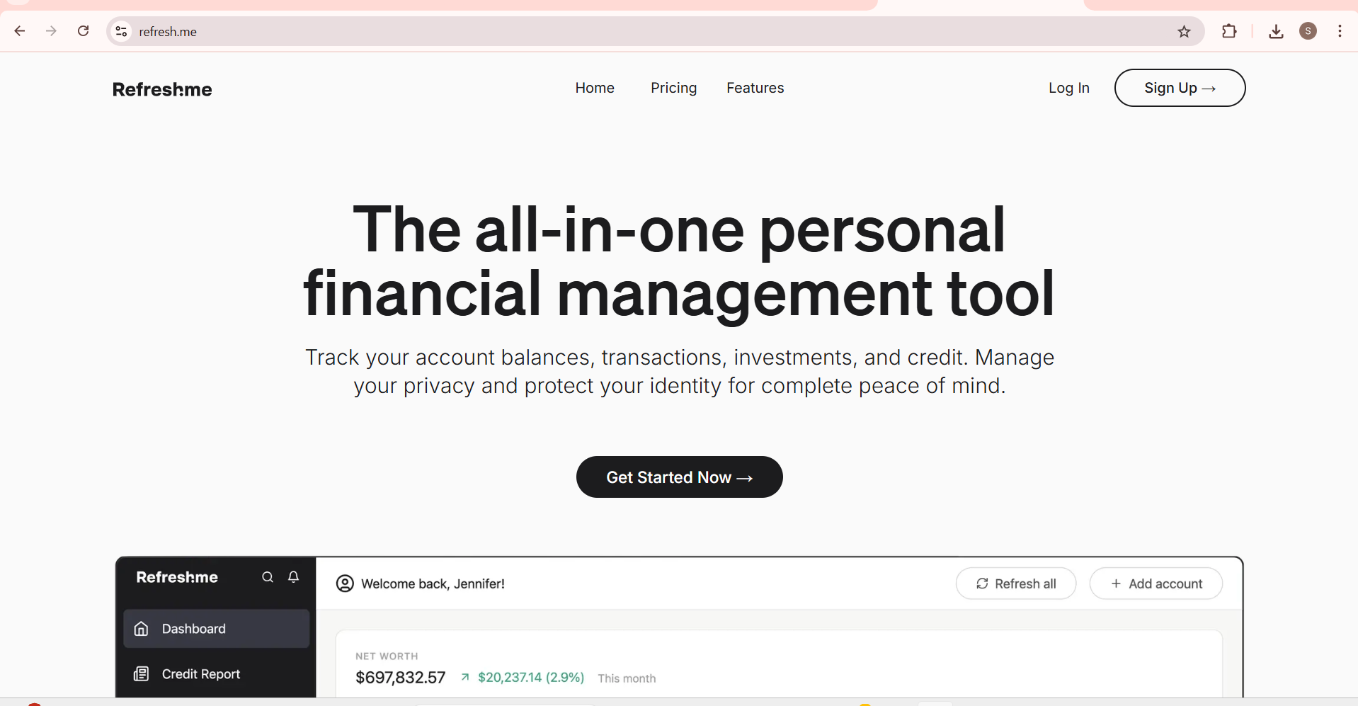 Refresh Me - Financial Software