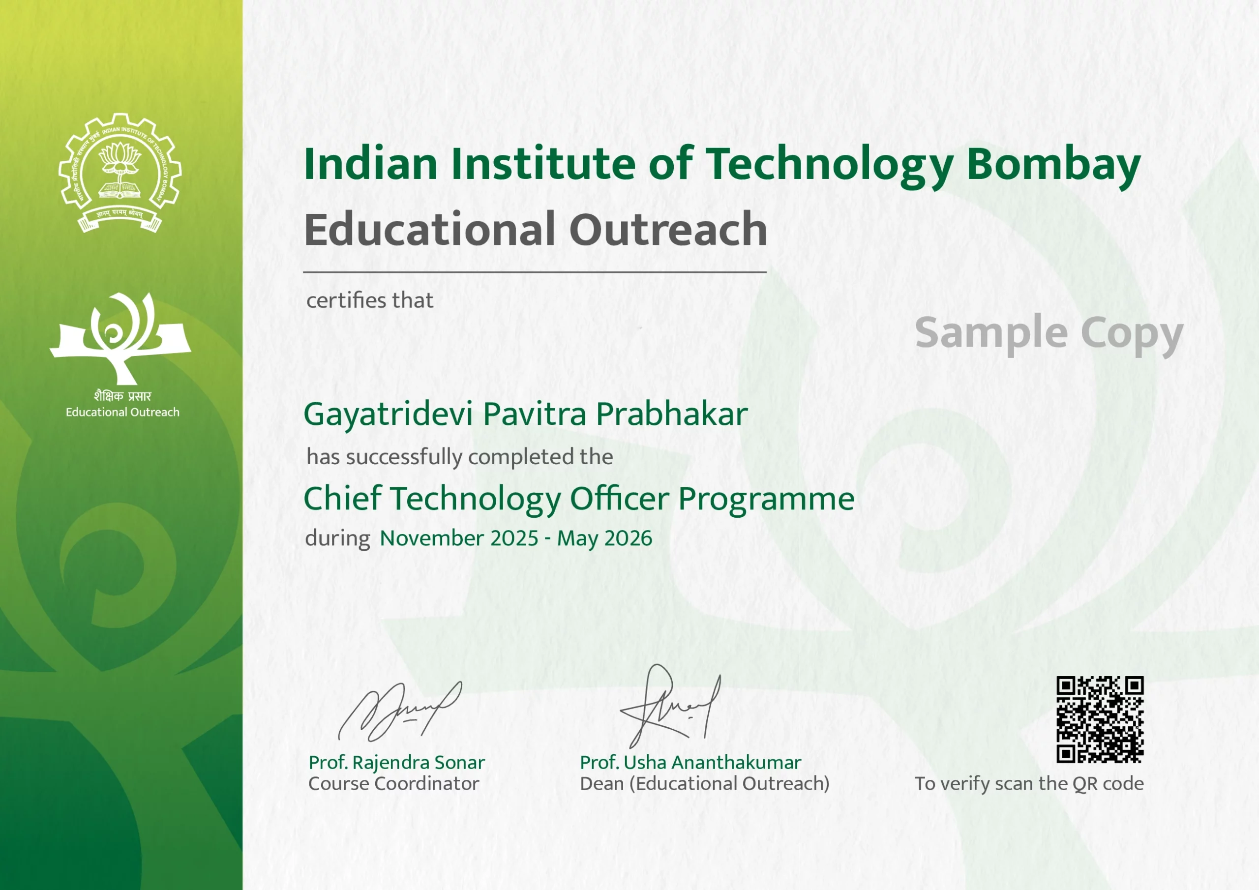 Certificate - IIT Bombay CTO
