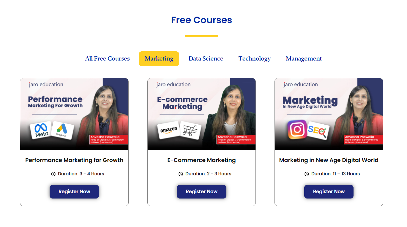 Free marketing Courses