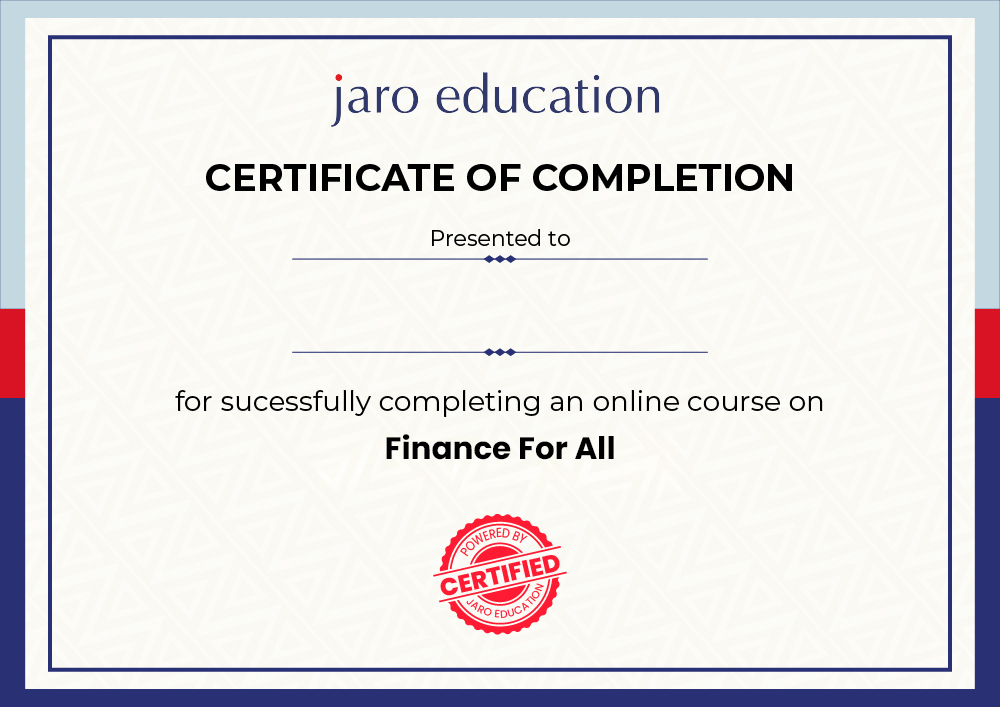 Finance For All Certificate