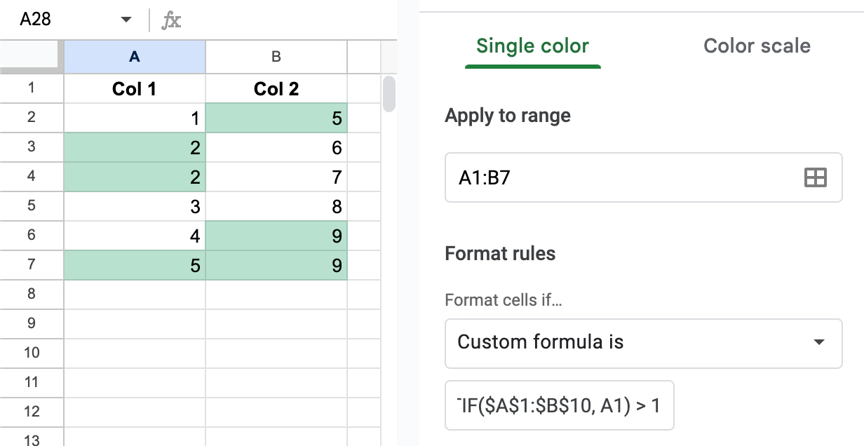 Conditional Formatting