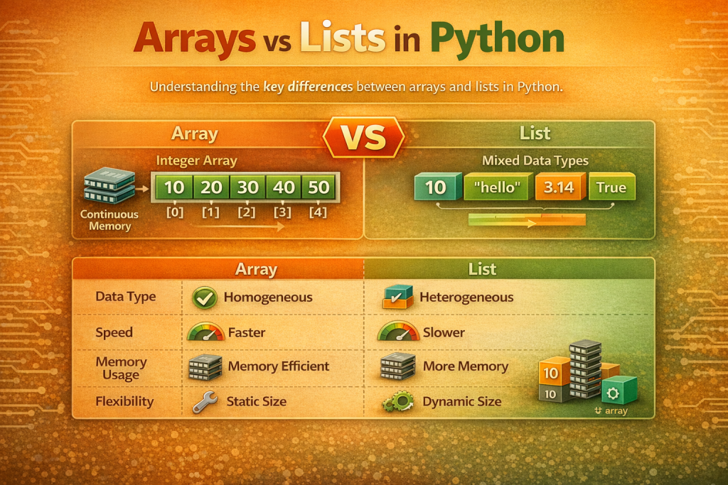 Arrays vs lists in python 