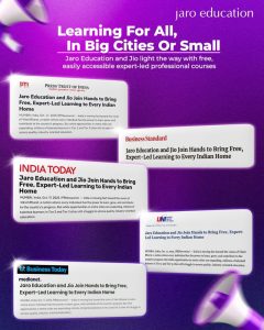 Jaro Education & Jio Partner to Provide Free Courses