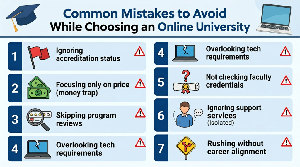  Common Mistakes to Avoid While Choosing an Online University 