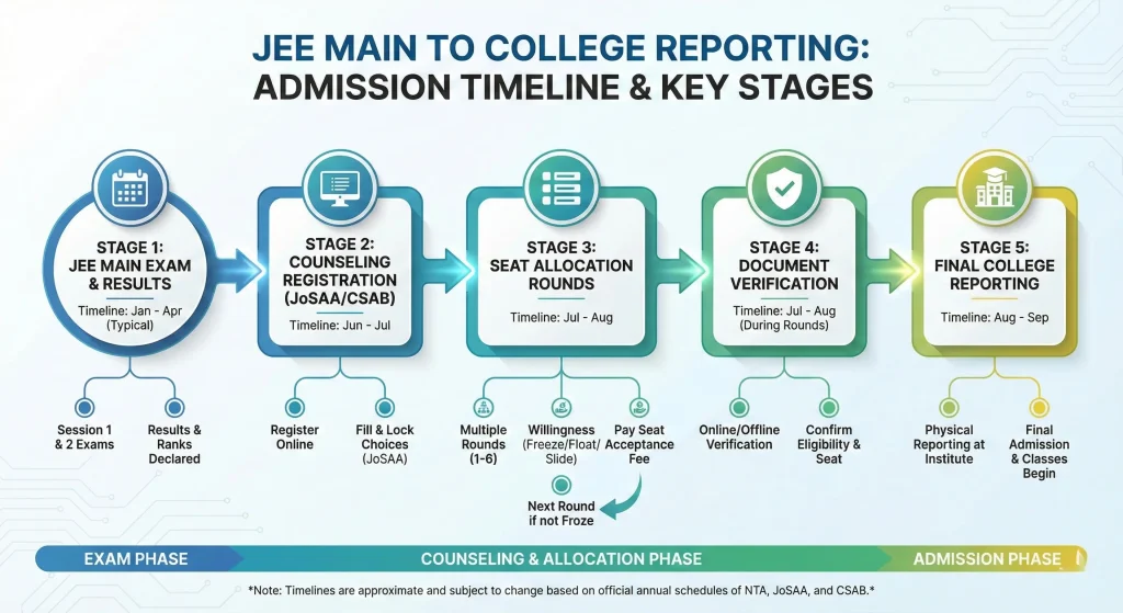 Admission process for top JEE colleges