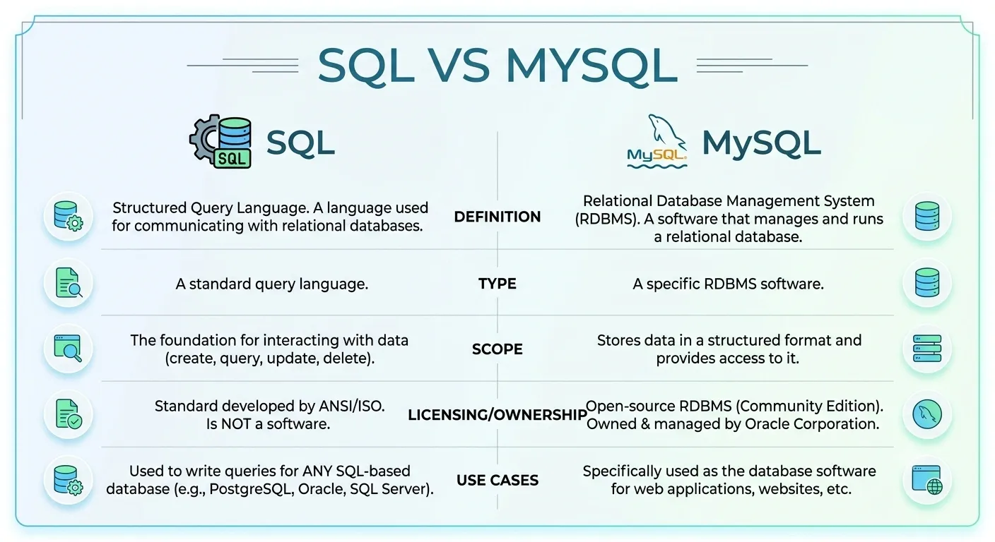 SQL vs MySQL